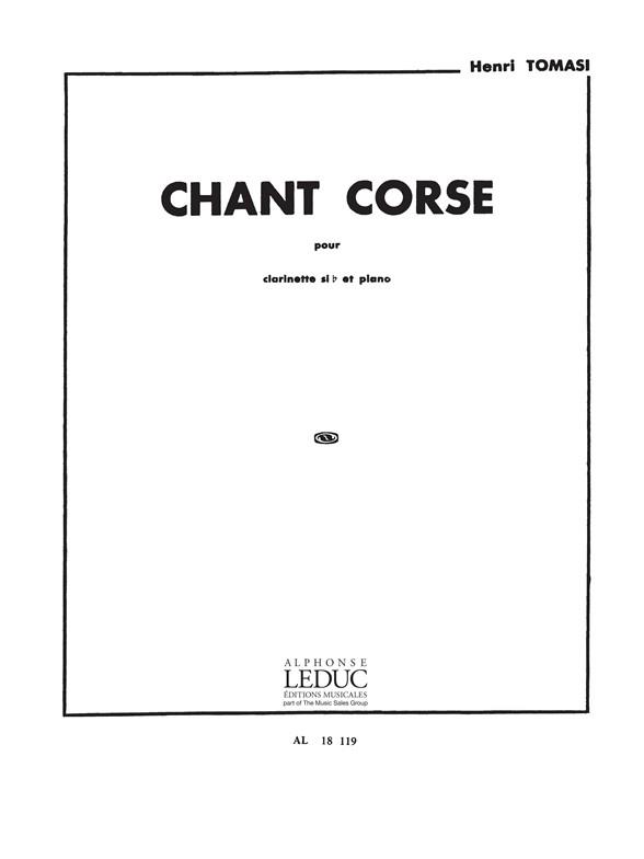 Chant corse - noty pro klarinet a klavír