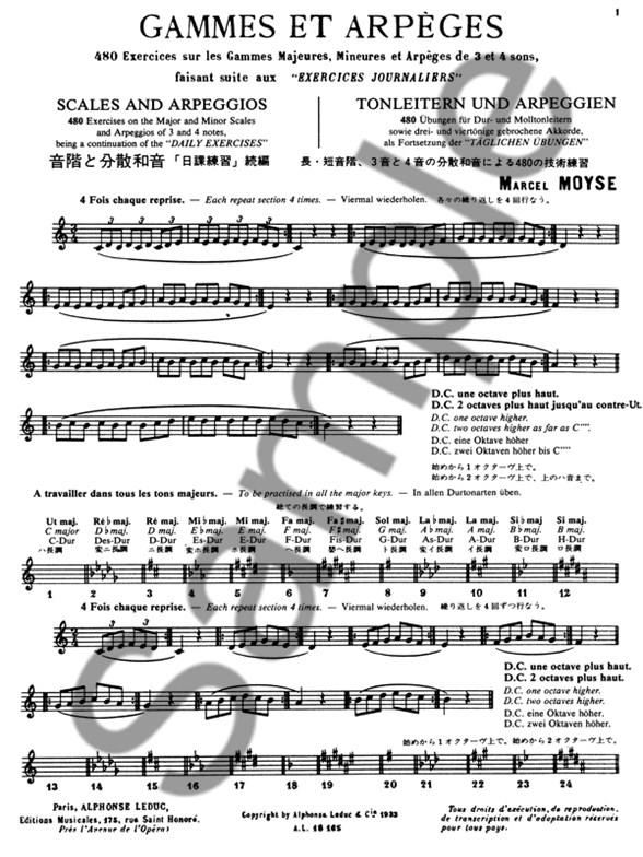 Gammes et Arpeges - 480 Exercices Flute Trav. etudy pro příčnou flétnu