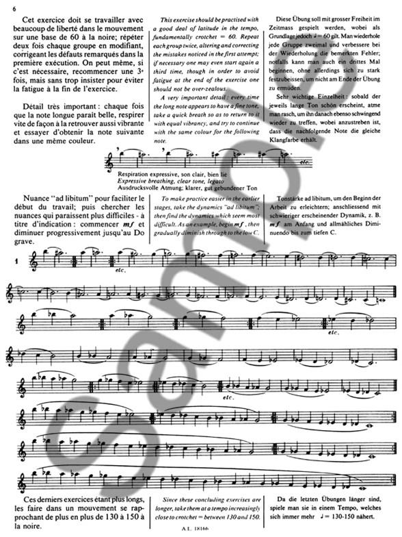 De la Sonorité - Art et Technique - Francais - Anglais - Allemand etudy pro příčnou flétnu