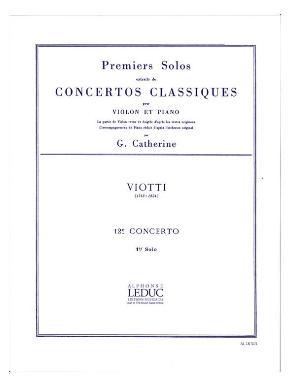Premiers Solos Concertos Classiques  - Concerto no. 12 (Viotti) - noty pro housle a klavír