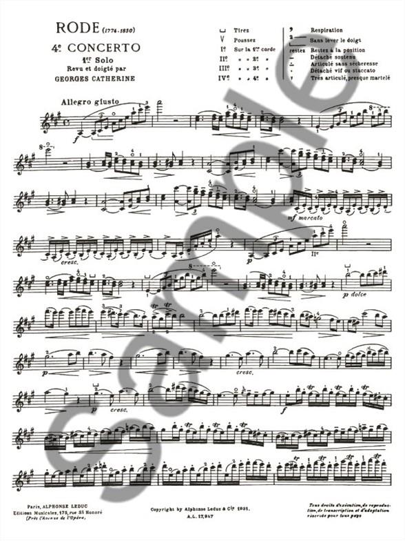 Premiers Solos Concertos Classiques - Concerto no. 4 (Rode) - noty pro housle a klavír