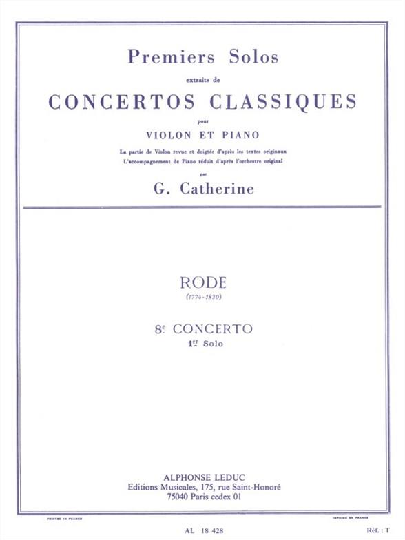 Premiers Solos Concertos Classiques - Concerto no. 8 (Rode) - noty pro housle a klavír