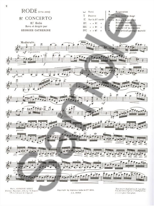 Premiers Solos Concertos Classiques - Concerto no. 8 (Rode) - noty pro housle a klavír