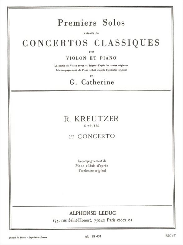 Premiers Solos Concertos Classiques - Concerto no. 1 (Kreutzer) - noty pro housle a klavír