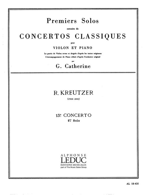 Premiers Solos Concertos Classiques - Concerto no. 13 (Kreutzer) - noty pro housle a klavír
