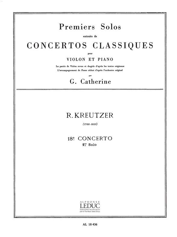 Premiers Solos Concertos Classiques - Concerto no. 18 (Kreutzer) - noty pro housle a klavír