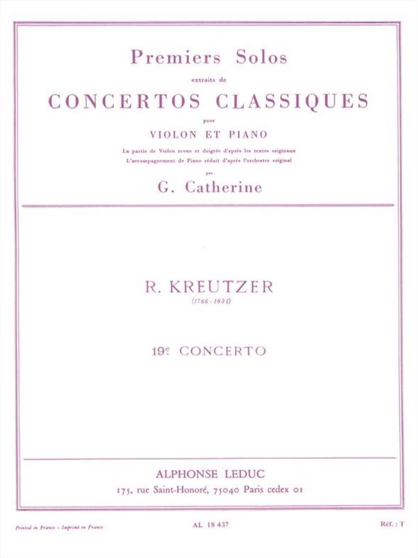 Premiers Solos Concertos Classiques - Concerto no. 19 (Kreutzer) - noty pro housle a klavír