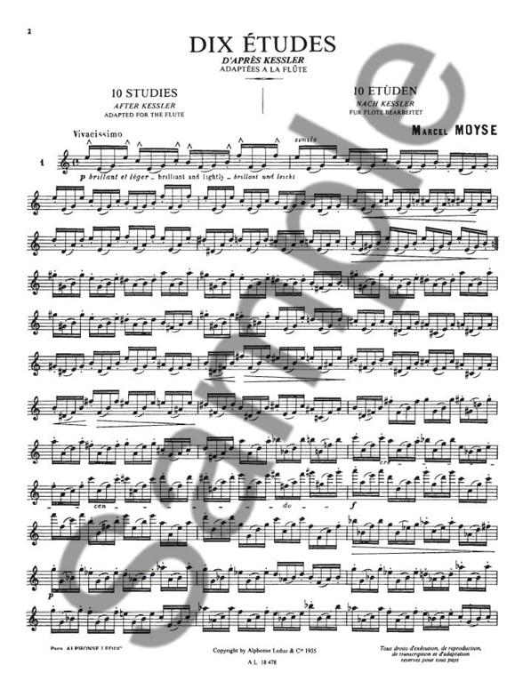 10 Etudes D'Apres Kessler etudy pro příčnou flétnu