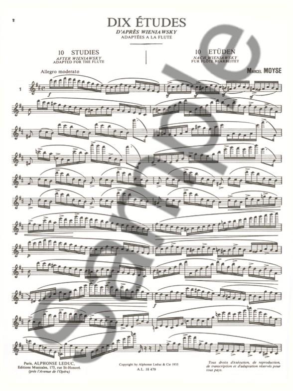 10 Etudes D'Apres Wieniawsky etudy pro příčnou flétnu