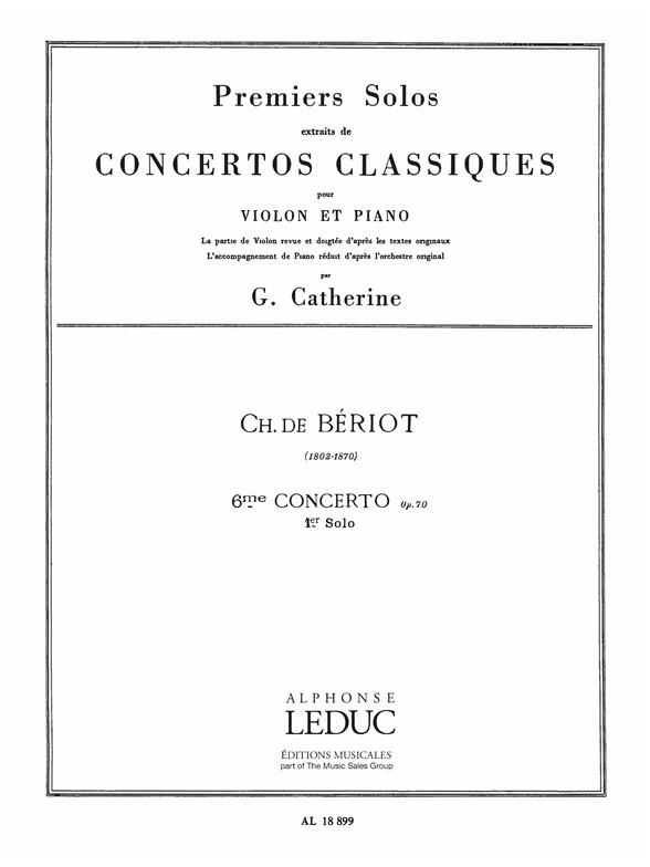 Premier Solo Extrait Concerto No 6 Op 70 - noty pro housle a klavír