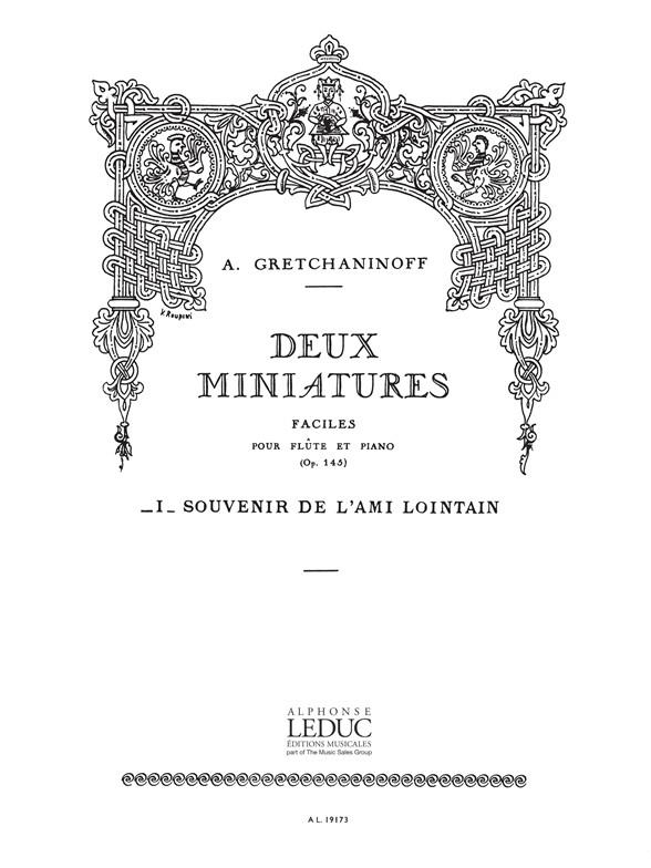 Suite miniature Op.145, No.7 - Souvenir de lAmi lointain (Flute & Piano) etudy pro příčnou flétnu