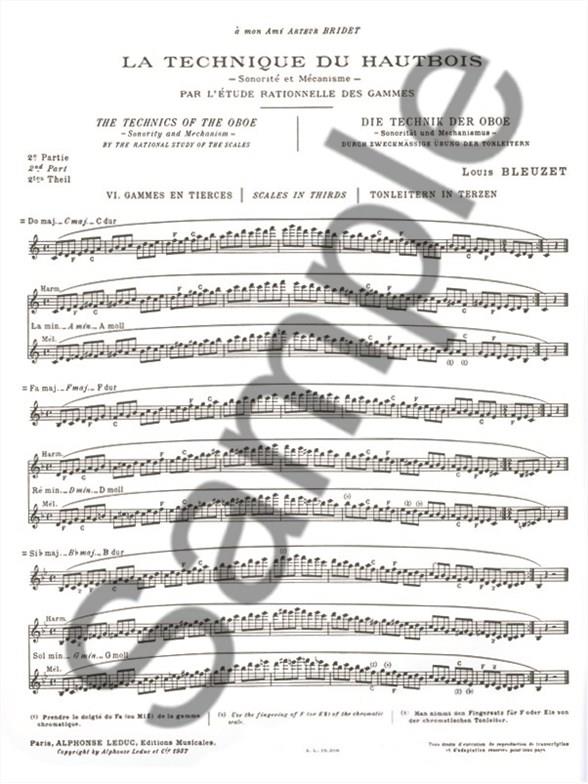 Louis Bleuzet: The Technique Of The Oboe - Volume 2 - etudy pro hoboj