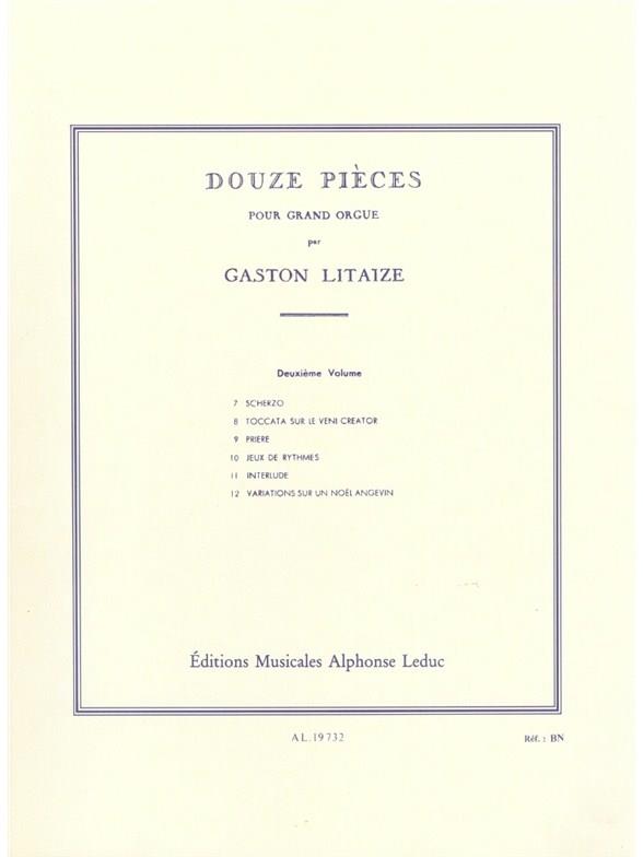 Douze (12) Pièces pour Grand Orgue Vol. 2 - Pièces 7 à 12 - noty na varhany