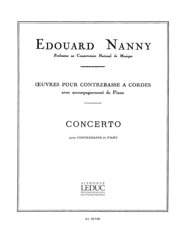 Concerto - Contrebasse Et Piano - pro kontrabas a klavír