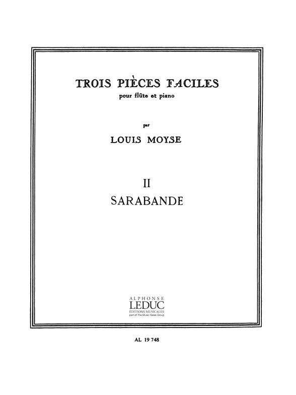 3 Pièces Faciles No. 2: Sarabande - pro příčnou flétnu a klavír