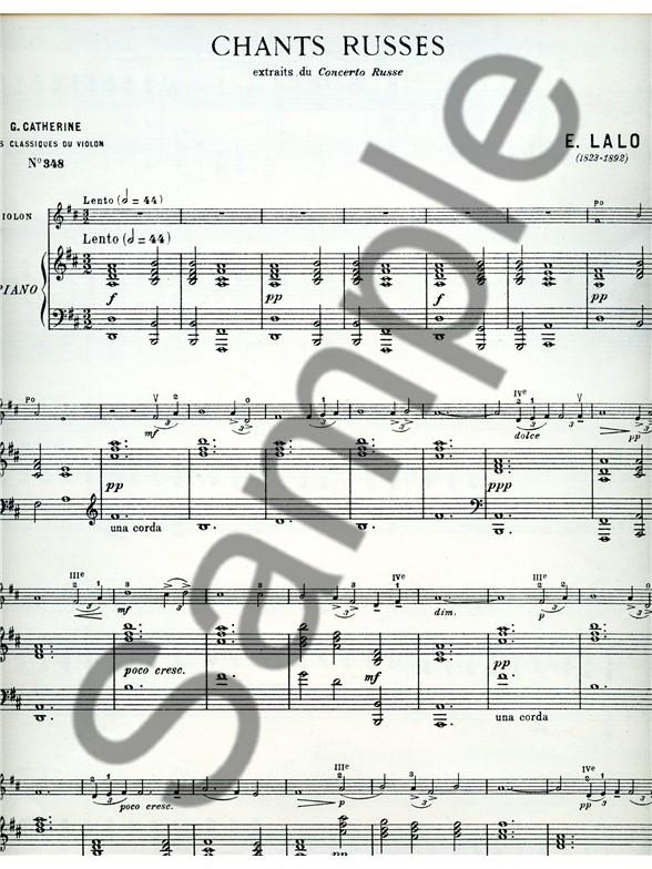 Edouard Victor Antoine Lalo: Chants russes - Classiques No.348 - noty pro housle a klavír