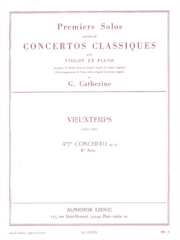 Premier Solo Extrait concerto No.4 Op31 - noty pro housle a klavír