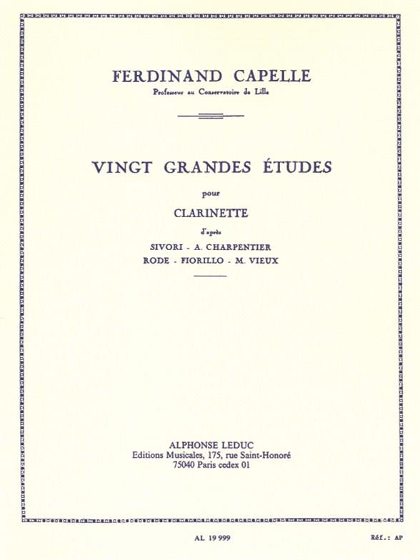 Ferdinand Capelle: Vingt Grandes etudes - noty pro klarinet