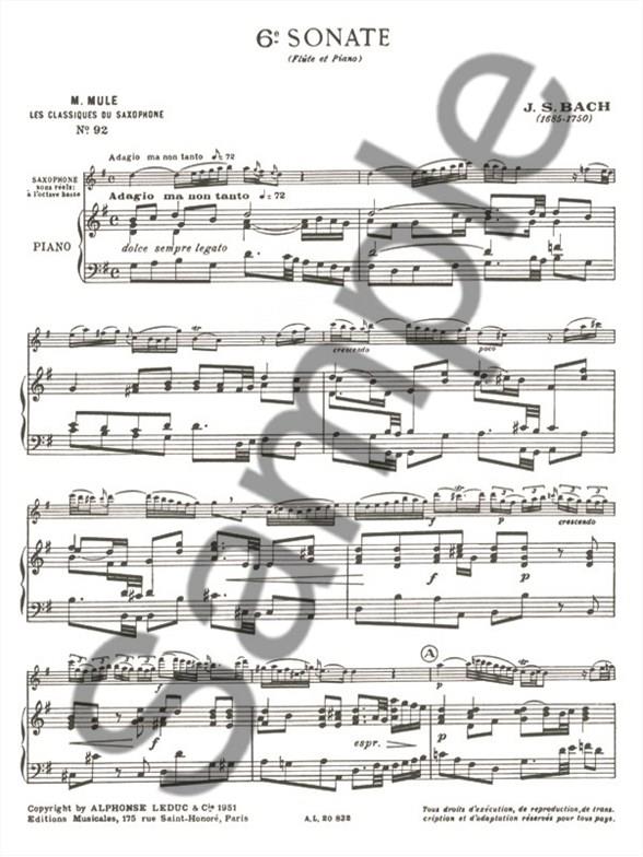 Sonata No.6 For Flute And Piano - příčná flétna a klavír