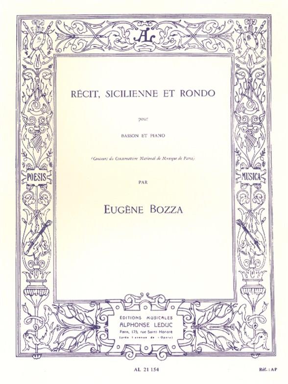Récit, Sicilienne And Rondo for Bassoon And Piano - fagot a klavír