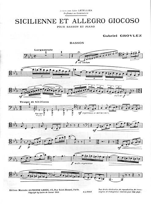 Sicilienne and Allegro Giocoso - for Bassoon and Piano - fagot a klavír
