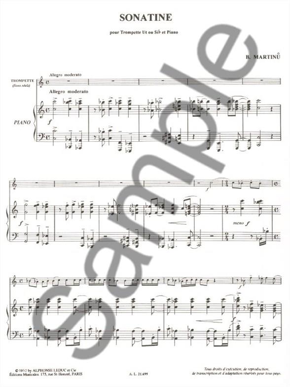 Sonatine For Trumpet And Piano - trumpeta a klavír