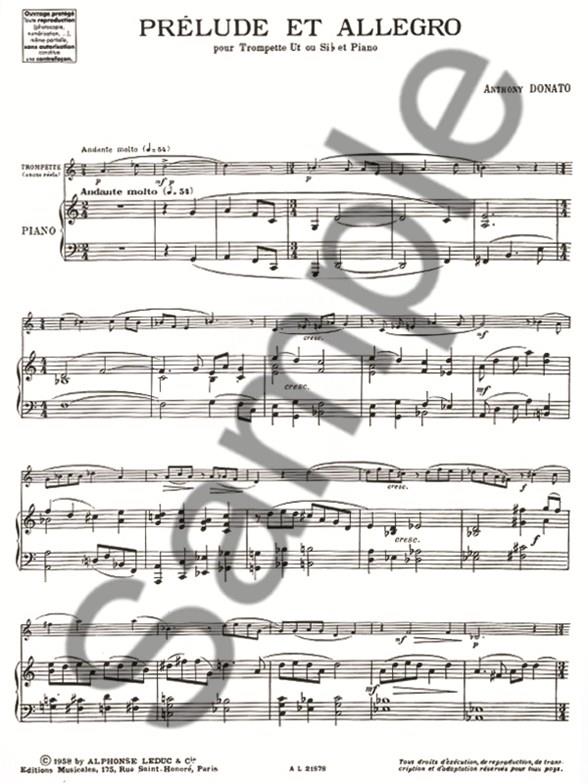 Prélude Et Allegro (Trumpet) - trubka a klavír