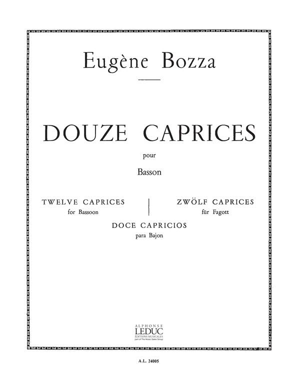 12 Caprices - For Bassoon - fagot noty