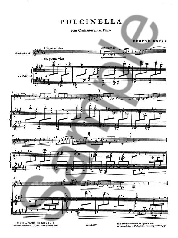 Pulcinella For Clarinet And Piano - klarinet a klavír