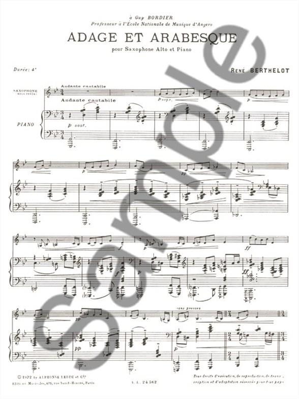 Adage and Arabesque (Alto Saxophone and Piano) - altový saxofon a klavír