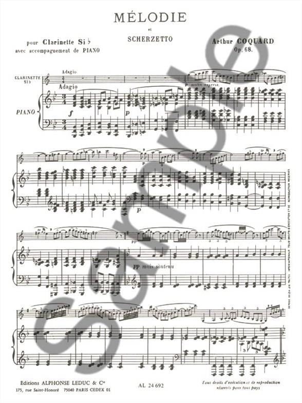 Mélodie Et Scherzetto Op.68 (Clarinet) - klarinet a klavír