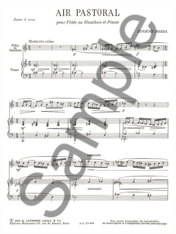 Air Pastoral For Oboe Or Flute And Piano - příčná flétna a klavír
