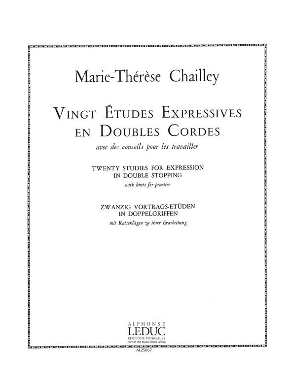 20 Etudes expressives en double Cordes - etudy pro violu
