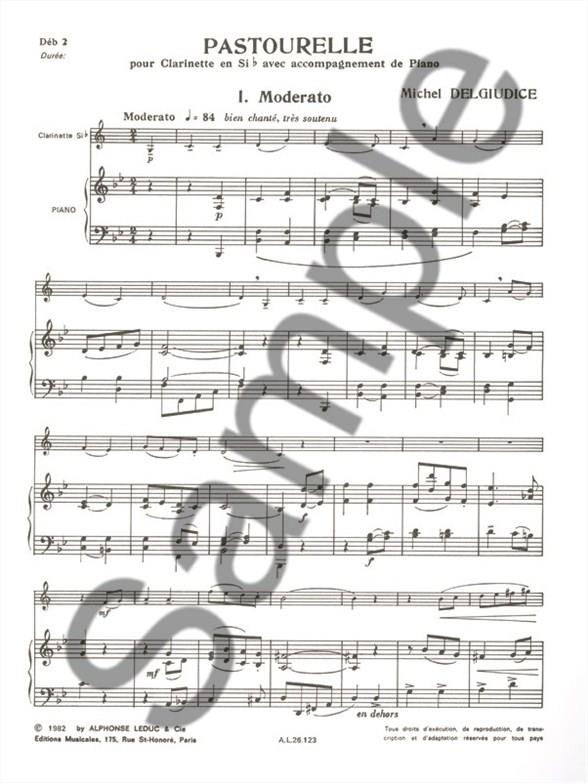 Pastourelle - Clarinette Sib Et Piano - Collection Rougeron - klarinet a klavír