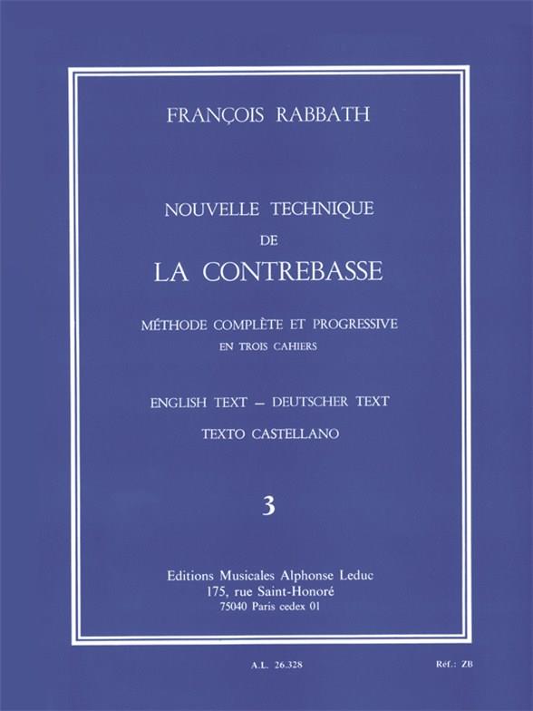 Nouvelle Technique de la Contrebasse, Cahier 3 - New Technique for the Double Bass, part 3 - na kontrabas