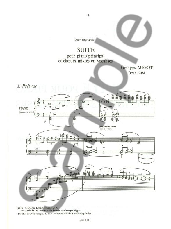 Suite pour Piano et Choeurs en Vocalises - noty pro klavír