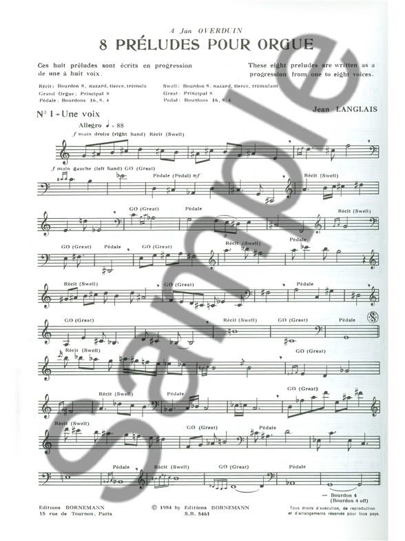 Preludes(8) - noty pro varhany