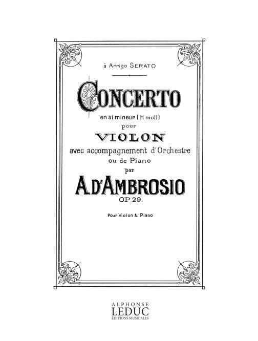 Dambrosio Concerto In B Minor Violin & Piano - pro housle
