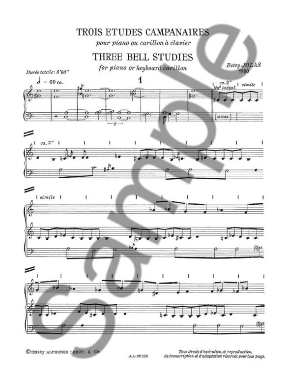 3 Etudes campanaires - Piano - Ou Carillon A Clavier - noty pro klavír