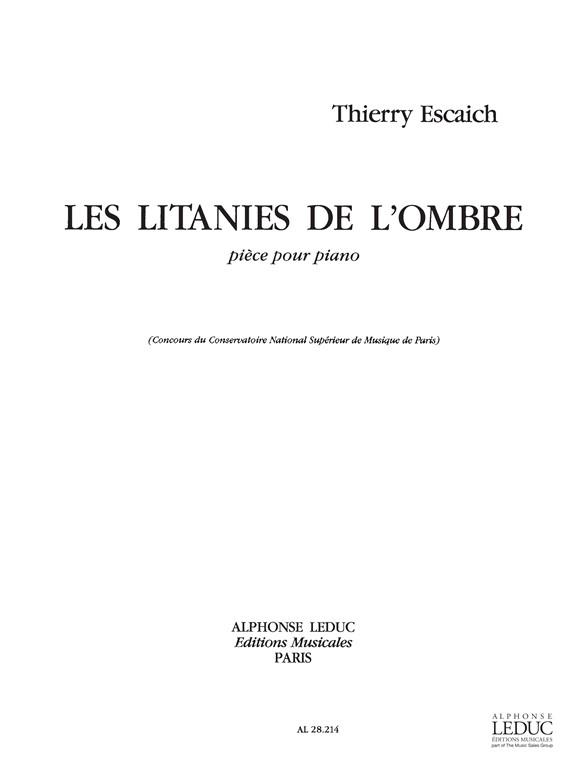 Litanies De L'Ombre - noty pro klavír