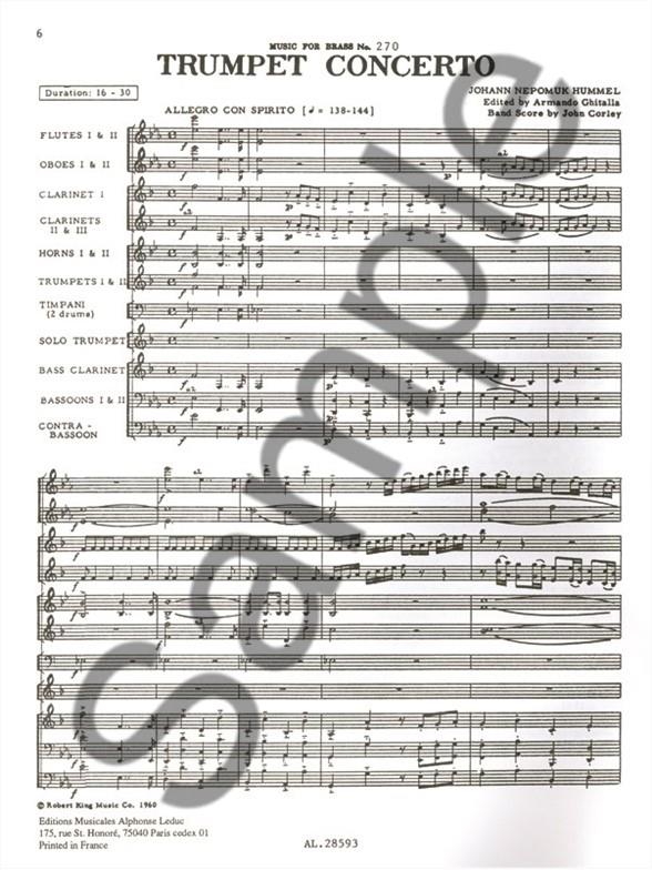 Johann Nepomuk Hummel: Trumpet Concerto - pro trumpetu