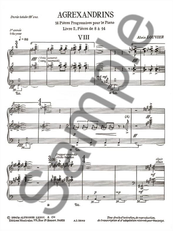 Agrexandrins Vol.2 - Livre 2 - Pieces 8 A 14 - noty pro klavír