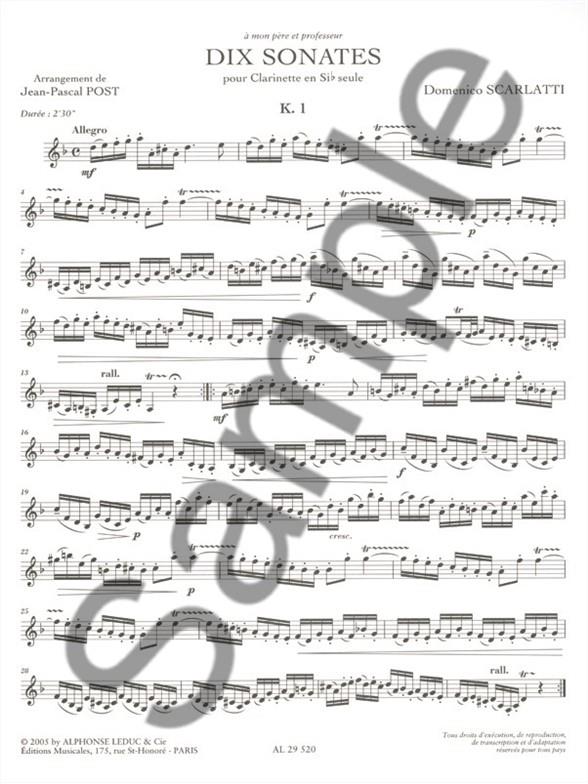 10 Sonatas For Clarinet - pro klarinet