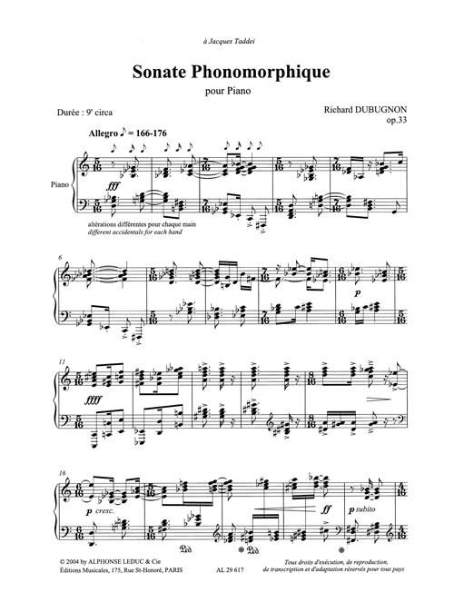 Sonate Phonomorphique Op33 - noty pro klavír