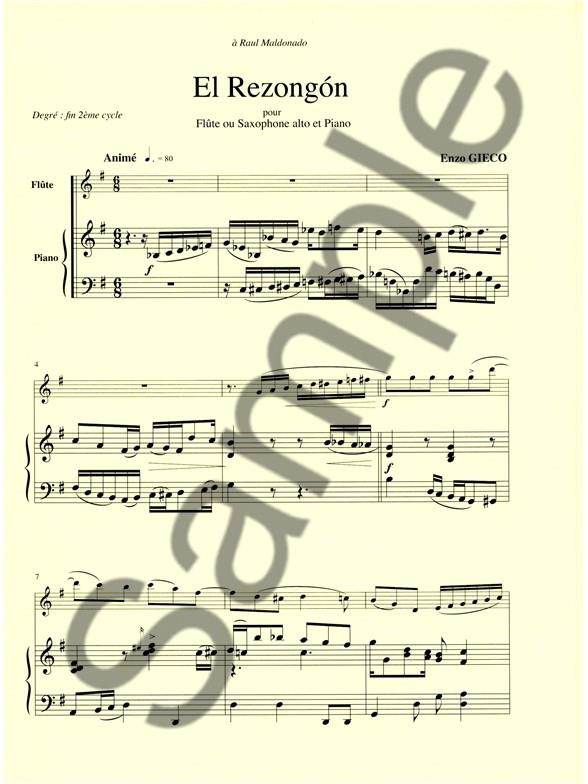 Gieco Enzo El Rezongon Flute Or Saxophone & Piano - na příčnou flétnu