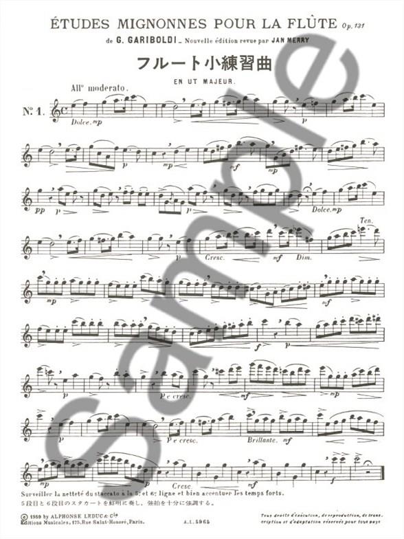 Etudes mignonnes Op.131 pro příčnou flétnu