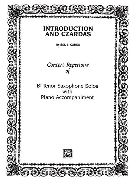 Introduction & Czardas (tenor sax/piano)