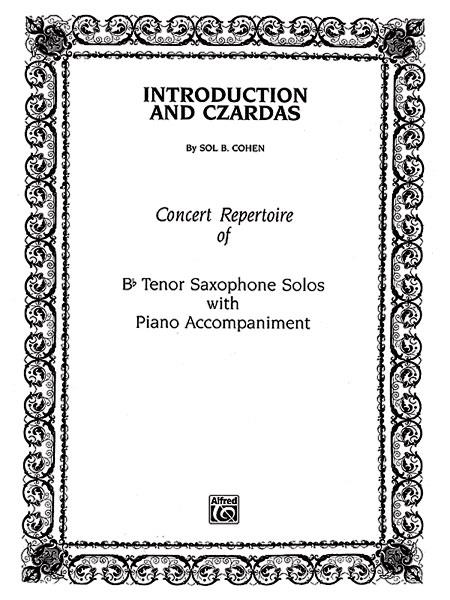Introduction & Czardas (tenor sax/piano)