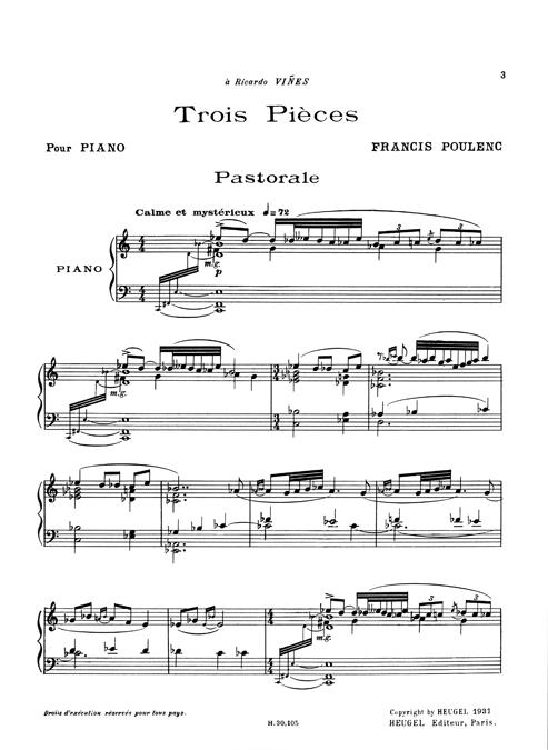 Trois Pieces Pour Piano - pro klavír