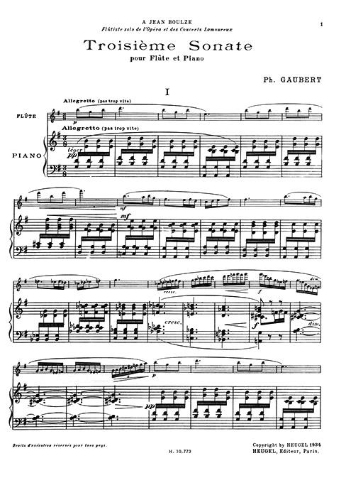 Sonata N. 3 - příčná flétna a klavír